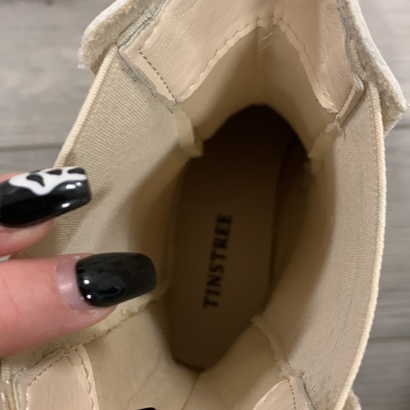 cream chunky platform tinstree boots 7 - Picture 4 of 5